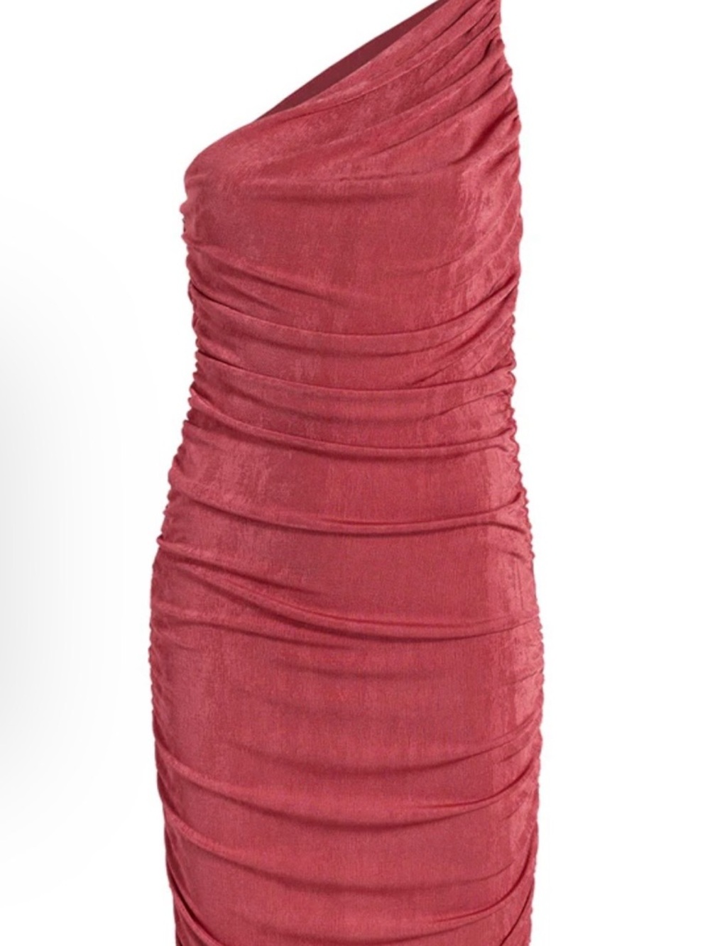 Likely One-Shoulder Ruched Bodycon Dress - Rose NWT